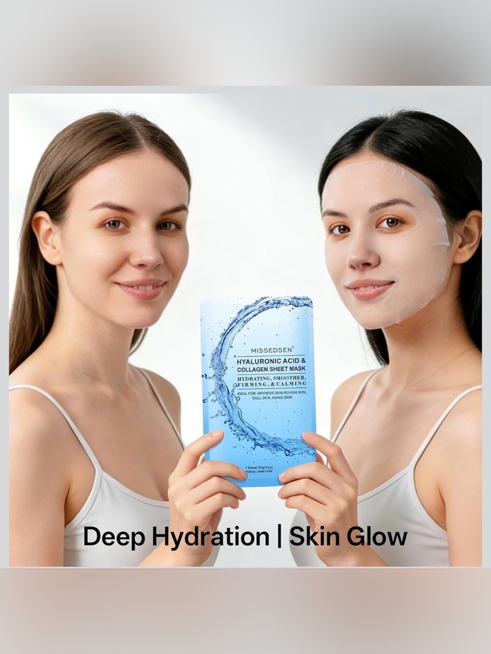Hyaluronic Acid & Collagen Hydrating Sheet Masks All Skin Types (25 Sheets) NIB - Picture 11 of 14